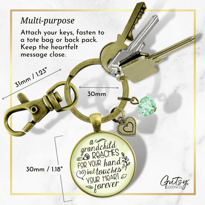Grandma Keychain A Grandchild Reaches Grandma Life Quote Jewelry Gift - Gutsy Goodness Handmade Jewelry;Grandma Keychain A Grandchild Reaches Grandma Life Quote Jewelry Gift - Gutsy Goodness Handmade Jewelry Gifts