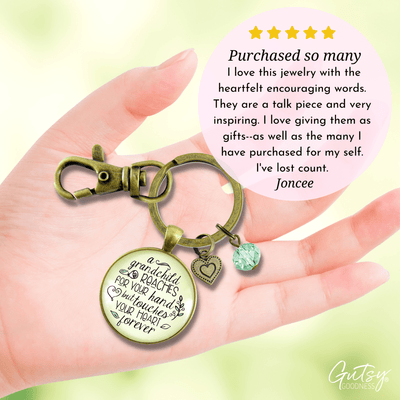 Grandma Keychain A Grandchild Reaches Grandma Life Quote Jewelry Gift - Gutsy Goodness Handmade Jewelry;Grandma Keychain A Grandchild Reaches Grandma Life Quote Jewelry Gift - Gutsy Goodness Handmade Jewelry Gifts