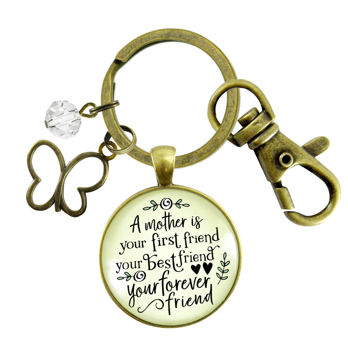 A Mother Is Your First Friend Keychain Best Forever Matching Mom Daughters Jewelry Gift  Keychain - Women - Gutsy Goodness Handmade Jewelry