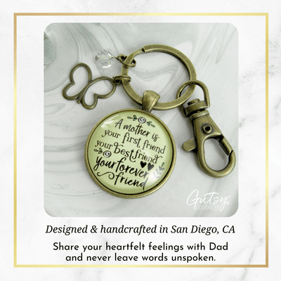 A Mother Is Your First Friend Keychain Best Forever Matching Mom Daughters Jewelry Gift  Keychain - Women - Gutsy Goodness Handmade Jewelry