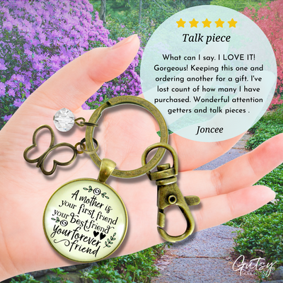 A Mother Is Your First Friend Keychain Best Forever Matching Mom Daughters Jewelry Gift  Keychain - Women - Gutsy Goodness Handmade Jewelry