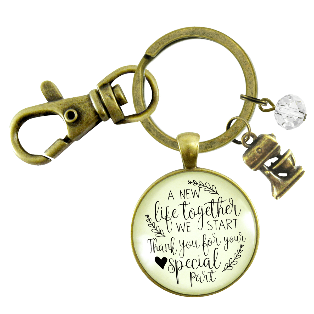 Wedding Cake Maker Gift Keychain New Life Jewelry Thanks Baker Charm - Gutsy Goodness Handmade Jewelry;Wedding Cake Maker Gift Keychain New Life Jewelry Thanks Baker Charm - Gutsy Goodness Handmade Jewelry Gifts