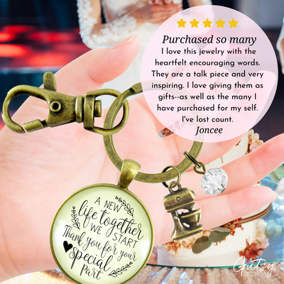 Wedding Cake Maker Gift Keychain New Life Jewelry Thanks Baker Charm - Gutsy Goodness Handmade Jewelry;Wedding Cake Maker Gift Keychain New Life Jewelry Thanks Baker Charm - Gutsy Goodness Handmade Jewelry Gifts