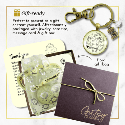 Wedding Cake Maker Gift Keychain New Life Jewelry Thanks Baker Charm - Gutsy Goodness Handmade Jewelry;Wedding Cake Maker Gift Keychain New Life Jewelry Thanks Baker Charm - Gutsy Goodness Handmade Jewelry Gifts