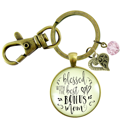 Blessed With Best Bonus Mom Keychain Thank You Mother Womens Jewelry Gift - Gutsy Goodness Handmade Jewelry;Blessed With Best Bonus Mom Keychain Thank You Mother Womens Jewelry Gift - Gutsy Goodness Handmade Jewelry Gifts