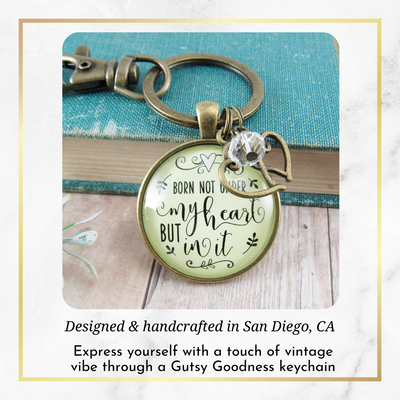 Adoption Keychain Born Not Under My Heart Special Mom Jewelry Gift - Gutsy Goodness;Adoption Keychain Born Not Under My Heart Special Mom Jewelry Gift - Gutsy Goodness Handmade Jewelry Gifts