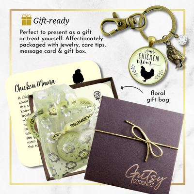 Chicken Mom Keychain Chick Gift For Mother Vintage Farm Life Inspired Baby Charm - Gutsy Goodness Handmade Jewelry;Chicken Mom Keychain Chick Gift For Mother Vintage Farm Life Inspired Baby Charm - Gutsy Goodness Handmade Jewelry Gifts