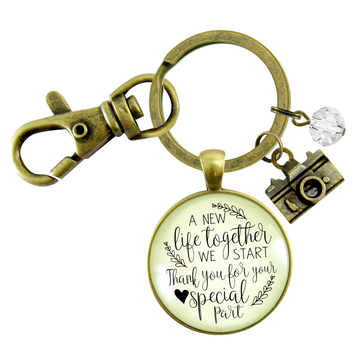 Wedding Photographer Gift Keychain A New Life We Start Rustic Camera Thank You Card - Gutsy Goodness;Wedding Photographer Gift Keychain A New Life We Start Rustic Camera Thank You Card - Gutsy Goodness Handmade Jewelry Gifts