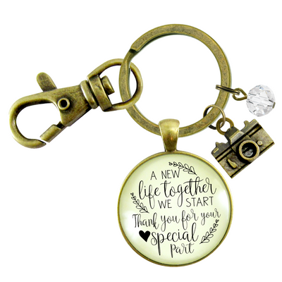 Wedding Photographer Gift Keychain A New Life We Start Rustic Camera Thank You Card - Gutsy Goodness;Wedding Photographer Gift Keychain A New Life We Start Rustic Camera Thank You Card - Gutsy Goodness Handmade Jewelry Gifts