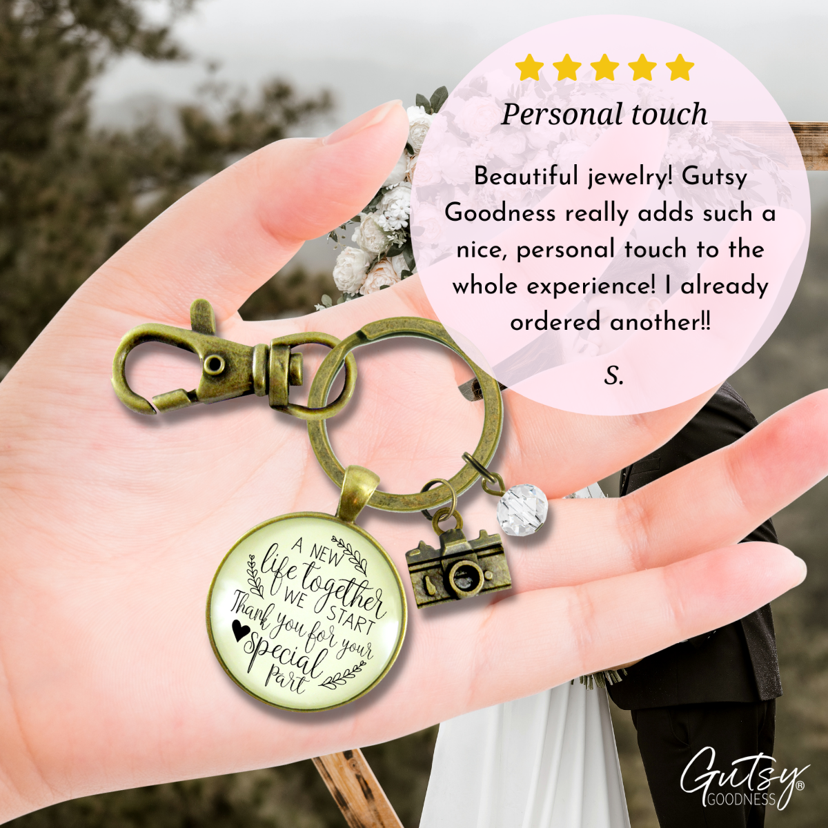 Wedding Photographer Gift Keychain A New Life We Start Rustic Camera Thank You Card - Gutsy Goodness;Wedding Photographer Gift Keychain A New Life We Start Rustic Camera Thank You Card - Gutsy Goodness Handmade Jewelry Gifts