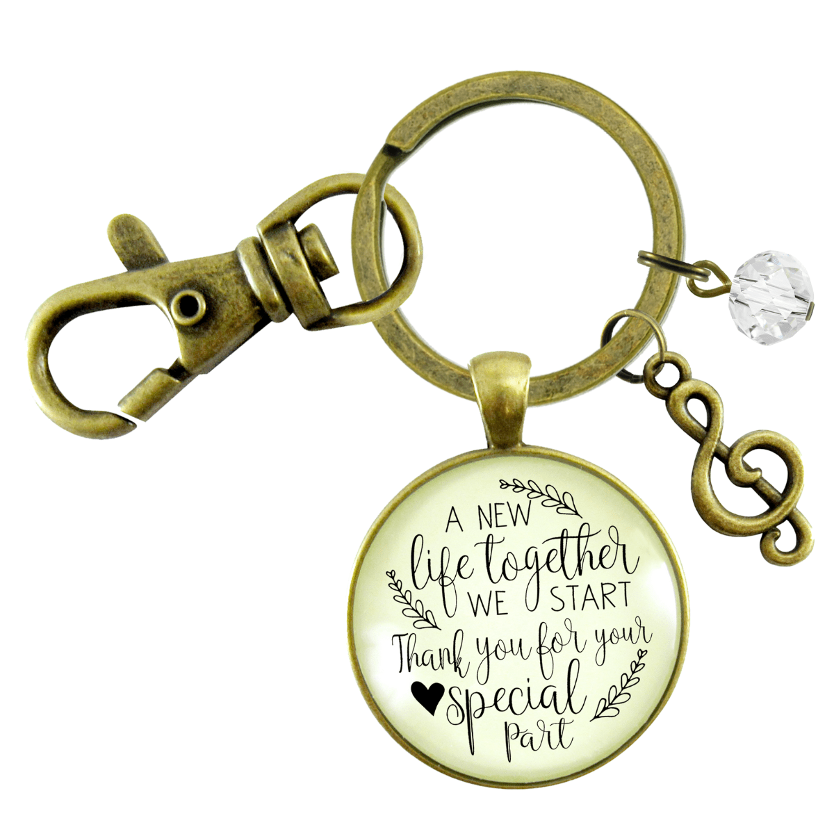 Wedding Singer Gift Keychain A New Life We Start Rustic For Musician Soloist G Clef Thank You - Gutsy Goodness Handmade Jewelry;Wedding Singer Gift Keychain A New Life We Start Rustic For Musician Soloist G Clef Thank You - Gutsy Goodness Handmade Jewelry Gifts