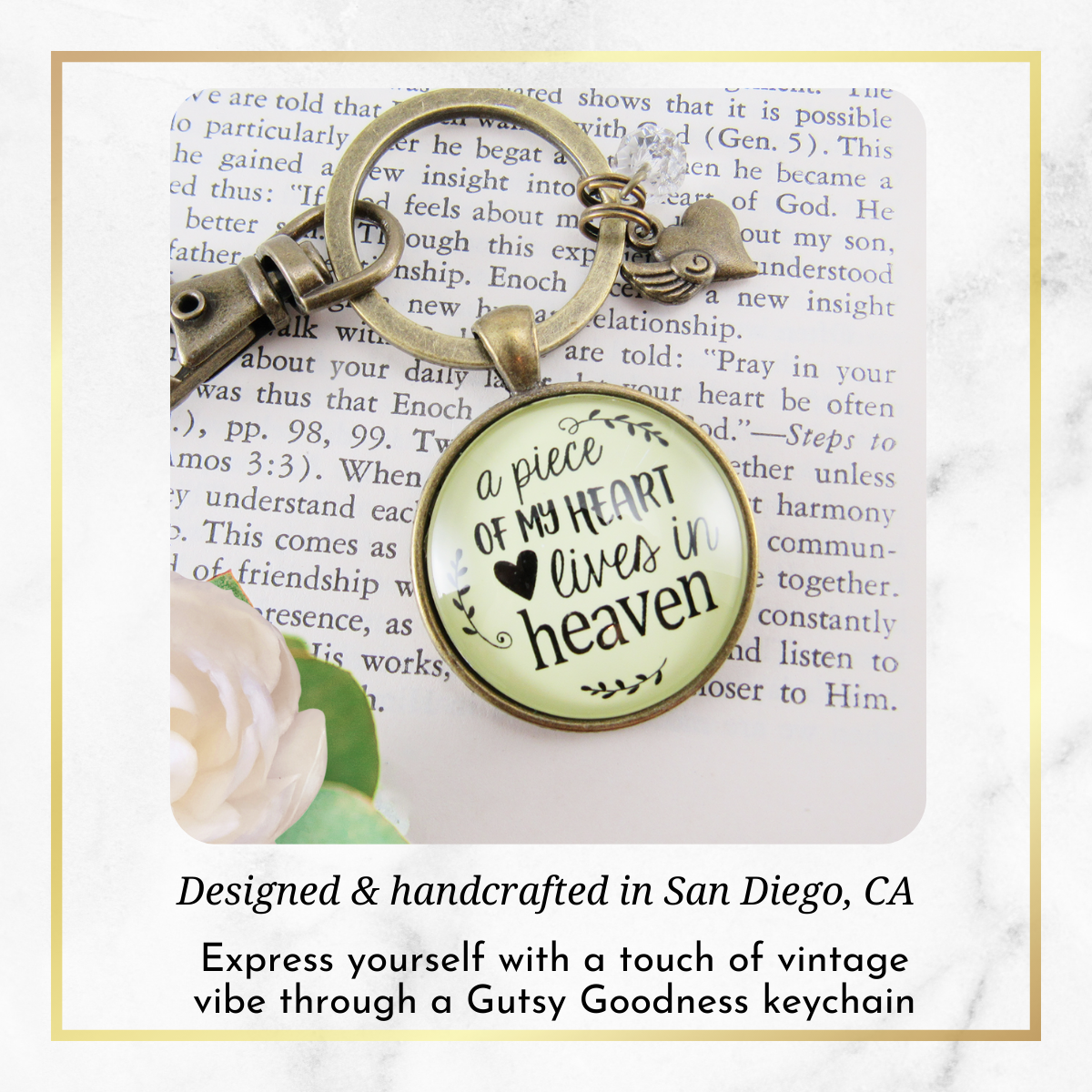 Memorial Keychain A Piece Of My Heart Lives In Heaven Remembrance Jewelry Heart - Gutsy Goodness Handmade Jewelry;Memorial Keychain A Piece Of My Heart Lives In Heaven Remembrance Jewelry Heart - Gutsy Goodness Handmade Jewelry Gifts