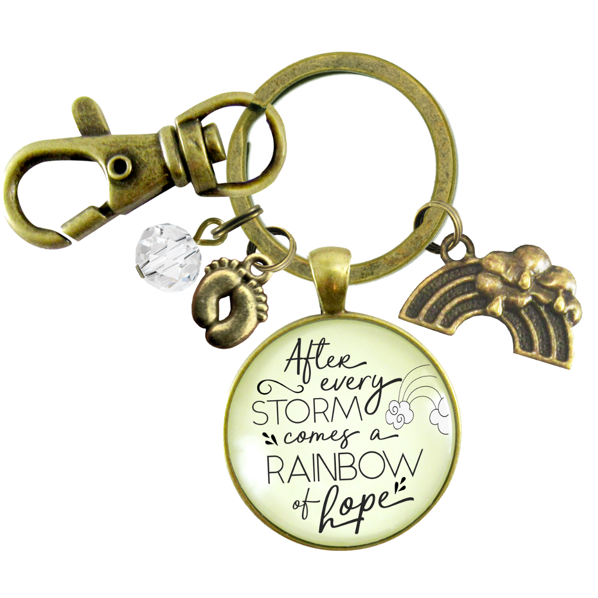 Rainbow Baby Keychain After the Storm Comes Hope Pregnancy After Baby Loss Mom - Gutsy Goodness