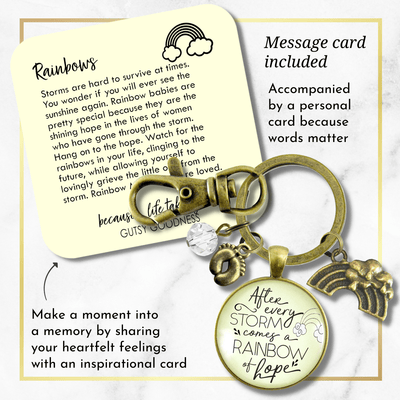 Rainbow Baby Keychain After the Storm Comes Hope Pregnancy After Baby Loss Mom - Gutsy Goodness