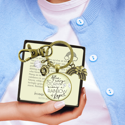 Rainbow Baby Keychain After the Storm Comes Hope Pregnancy After Baby Loss Mom - Gutsy Goodness