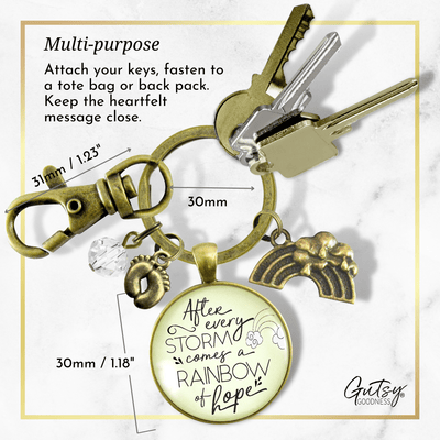 Rainbow Baby Keychain After the Storm Comes Hope Pregnancy After Baby Loss Mom - Gutsy Goodness