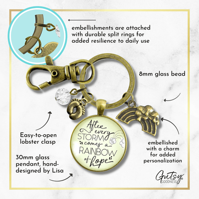 Rainbow Baby Keychain After the Storm Comes Hope Pregnancy After Baby Loss Mom - Gutsy Goodness
