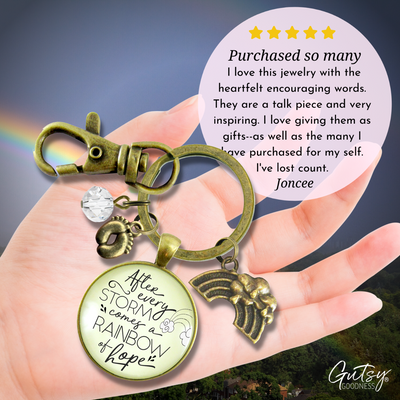 Rainbow Baby Keychain After the Storm Comes Hope Pregnancy After Baby Loss Mom - Gutsy Goodness