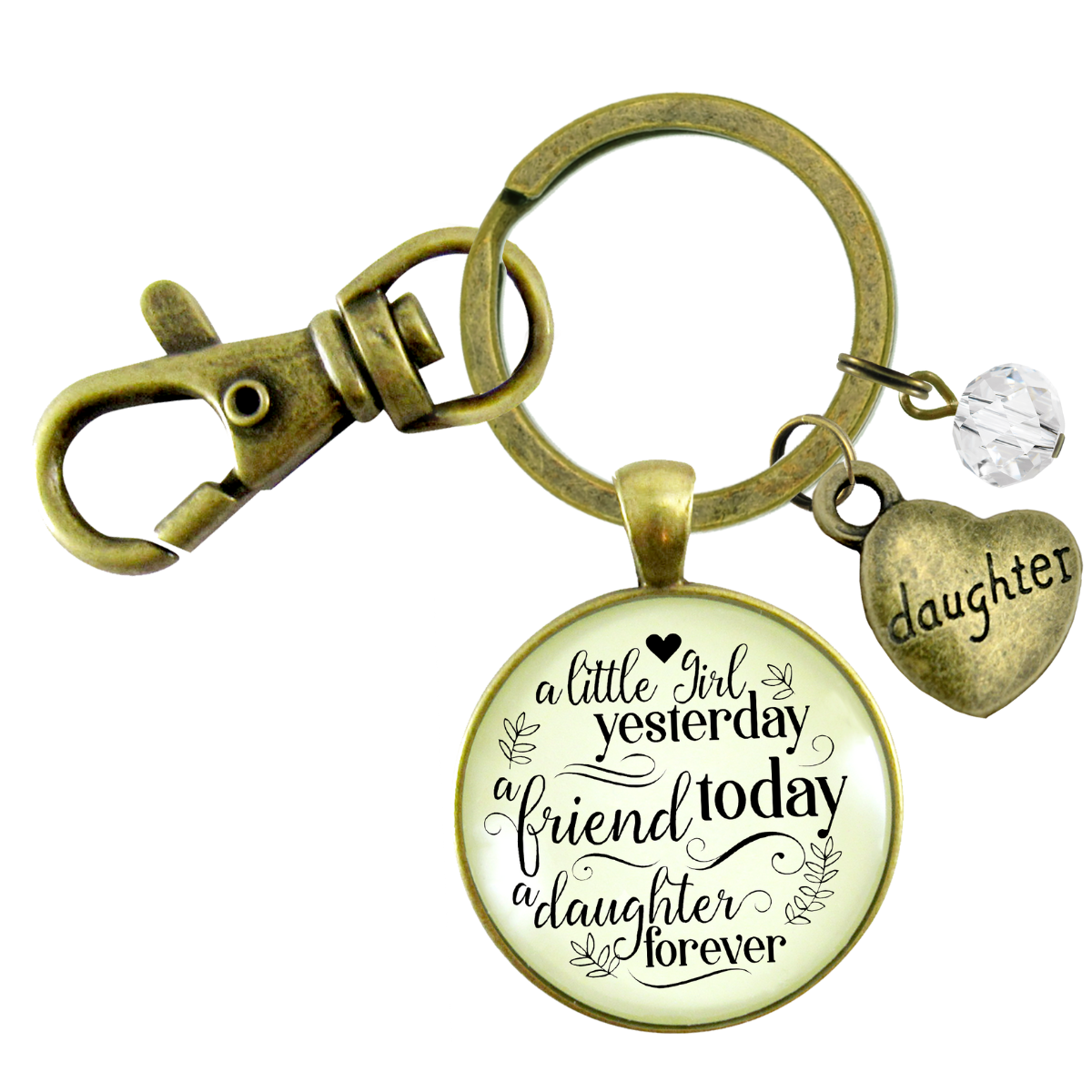 To My Daughter Keychain A Little Girl Yesterday From Mom Inspirational Friendship Jewelry Gift - Gutsy Goodness Handmade Jewelry;To My Daughter Keychain A Little Girl Yesterday From Mom Inspirational Friendship Jewelry Gift - Gutsy Goodness Handmade Jewelry Gifts
