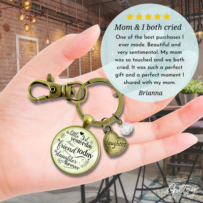 To My Daughter Keychain A Little Girl Yesterday From Mom Inspirational Friendship Jewelry Gift - Gutsy Goodness Handmade Jewelry;To My Daughter Keychain A Little Girl Yesterday From Mom Inspirational Friendship Jewelry Gift - Gutsy Goodness Handmade Jewelry Gifts