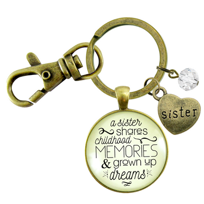 Sisters Keychain A Sister Shares Childhood Memories Meaningful Jewelry Gift For Women Sisterhood - Gutsy Goodness Handmade Jewelry;Sisters Keychain A Sister Shares Childhood Memories Meaningful Jewelry Gift For Women Sisterhood - Gutsy Goodness Handmade Jewelry Gifts