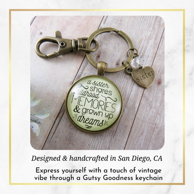 Sisters Keychain A Sister Shares Childhood Memories Meaningful Jewelry Gift For Women Sisterhood - Gutsy Goodness Handmade Jewelry;Sisters Keychain A Sister Shares Childhood Memories Meaningful Jewelry Gift For Women Sisterhood - Gutsy Goodness Handmade Jewelry Gifts