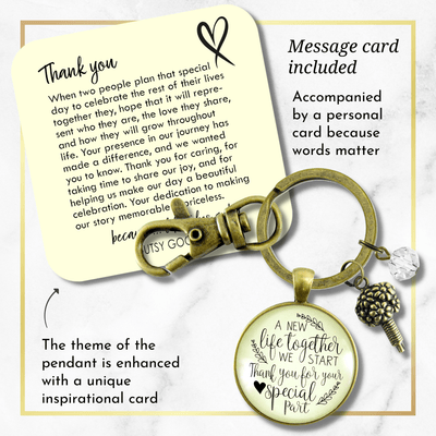 Wedding Flower Designer Gift Keychain A New Life We Start Rustic Florist Bridal Bouquet Thank You - Gutsy Goodness Handmade Jewelry;Wedding Flower Designer Gift Keychain A New Life We Start Rustic Florist Bridal Bouquet Thank You - Gutsy Goodness Handmade Jewelry Gifts