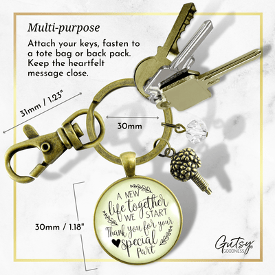 Wedding Flower Designer Gift Keychain A New Life We Start Rustic Florist Bridal Bouquet Thank You - Gutsy Goodness Handmade Jewelry;Wedding Flower Designer Gift Keychain A New Life We Start Rustic Florist Bridal Bouquet Thank You - Gutsy Goodness Handmade Jewelry Gifts