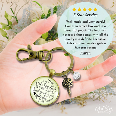 Wedding Flower Designer Gift Keychain A New Life We Start Rustic Florist Bridal Bouquet Thank You - Gutsy Goodness Handmade Jewelry;Wedding Flower Designer Gift Keychain A New Life We Start Rustic Florist Bridal Bouquet Thank You - Gutsy Goodness Handmade Jewelry Gifts