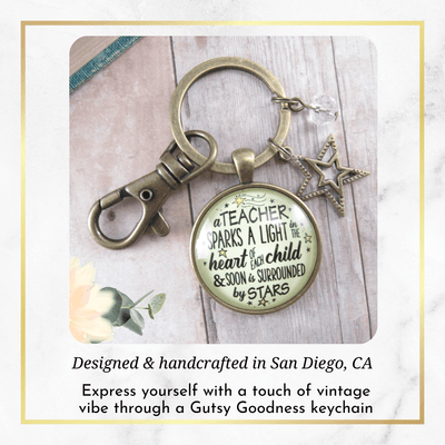 Teacher Keychain Sparks A Light Inspirational Jewelry Thank You Gift - Gutsy Goodness Handmade Jewelry;Teacher Keychain Sparks A Light Inspirational Jewelry Thank You Gift - Gutsy Goodness Handmade Jewelry Gifts