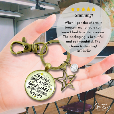 Teacher Keychain Sparks A Light Inspirational Jewelry Thank You Gift - Gutsy Goodness Handmade Jewelry;Teacher Keychain Sparks A Light Inspirational Jewelry Thank You Gift - Gutsy Goodness Handmade Jewelry Gifts