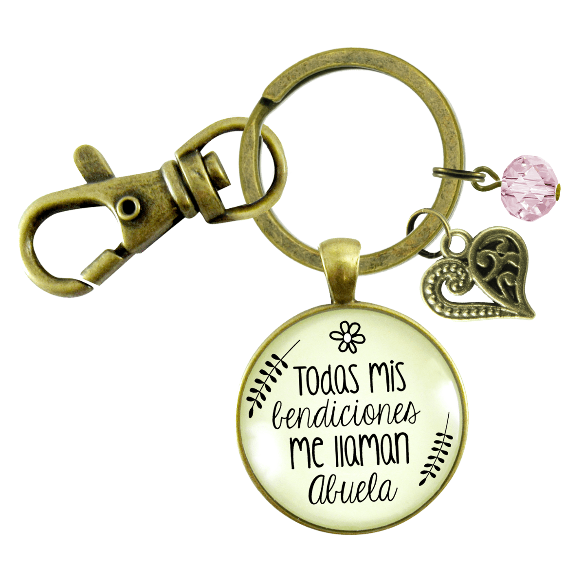Abuela Keychain All My Blessings Spanish Grandma Womens Family Gift Jewelry - Gutsy Goodness