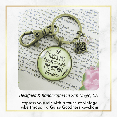 Abuela Keychain All My Blessings Spanish Grandma Womens Family Gift Jewelry - Gutsy Goodness