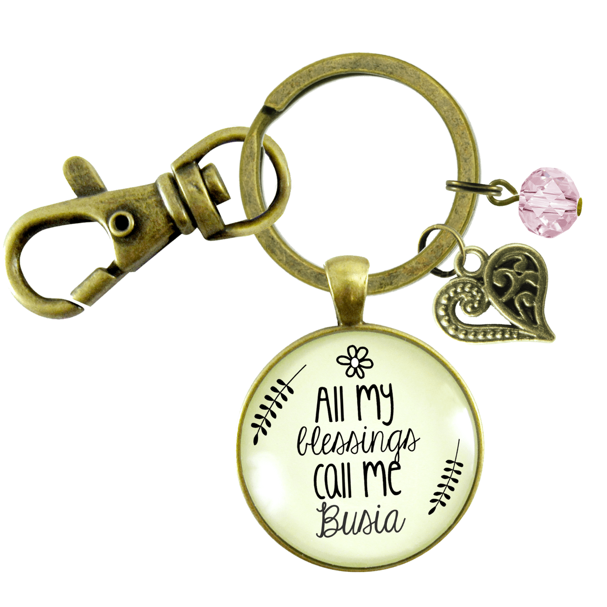 Busia Keychain All My Blessings Polish Grandma Womens Family Gift Jewelry - Gutsy Goodness Handmade Jewelry;Busia Keychain All My Blessings Polish Grandma Womens Family Gift Jewelry - Gutsy Goodness Handmade Jewelry Gifts