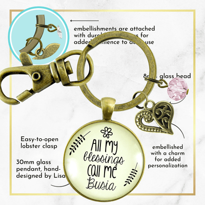 Busia Keychain All My Blessings Polish Grandma Womens Family Gift Jewelry - Gutsy Goodness Handmade Jewelry;Busia Keychain All My Blessings Polish Grandma Womens Family Gift Jewelry - Gutsy Goodness Handmade Jewelry Gifts