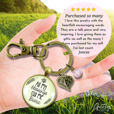 Busia Keychain All My Blessings Polish Grandma Womens Family Gift Jewelry - Gutsy Goodness Handmade Jewelry;Busia Keychain All My Blessings Polish Grandma Womens Family Gift Jewelry - Gutsy Goodness Handmade Jewelry Gifts