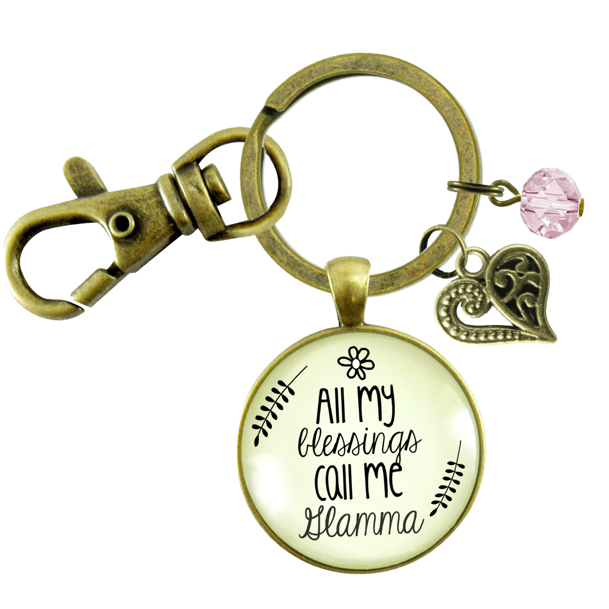 Glamma Keychain All My Blessings Young At Heart Grandma Womens Family Gift Jewelry - Gutsy Goodness Handmade Jewelry;Glamma Keychain All My Blessings Young At Heart Grandma Womens Family Gift Jewelry - Gutsy Goodness Handmade Jewelry Gifts