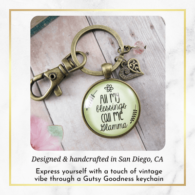 Glamma Keychain All My Blessings Young At Heart Grandma Womens Family Gift Jewelry - Gutsy Goodness Handmade Jewelry;Glamma Keychain All My Blessings Young At Heart Grandma Womens Family Gift Jewelry - Gutsy Goodness Handmade Jewelry Gifts
