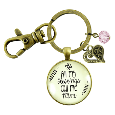 Mimi Keychain All My Blessings Sweet Mimi Grandma Womens Family Gift Jewelry - Gutsy Goodness