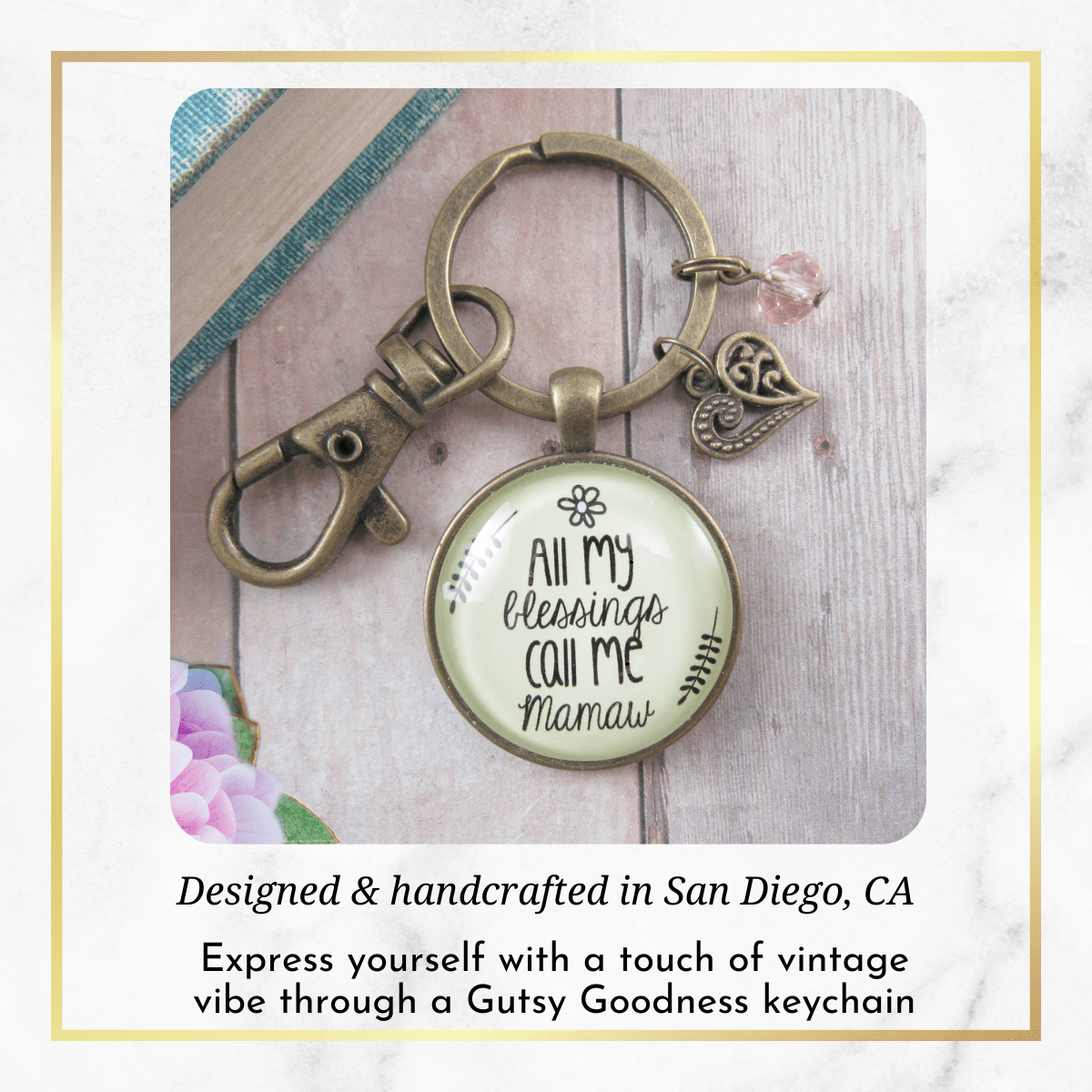 Mamaw Keychain All My Blessings Southern Grandma Womens Family Gift Jewelry - Gutsy Goodness