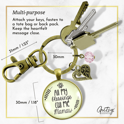 Mamaw Keychain All My Blessings Southern Grandma Womens Family Gift Jewelry - Gutsy Goodness