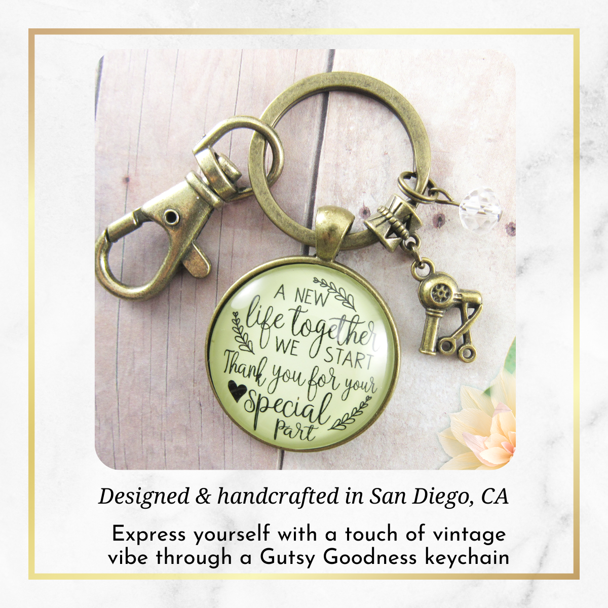 Hairdresser Gift Keychain A New Life We Start Rustic For Stylist Thank You - Gutsy Goodness Handmade Jewelry;Hairdresser Gift Keychain A New Life We Start Rustic For Stylist Thank You - Gutsy Goodness Handmade Jewelry Gifts