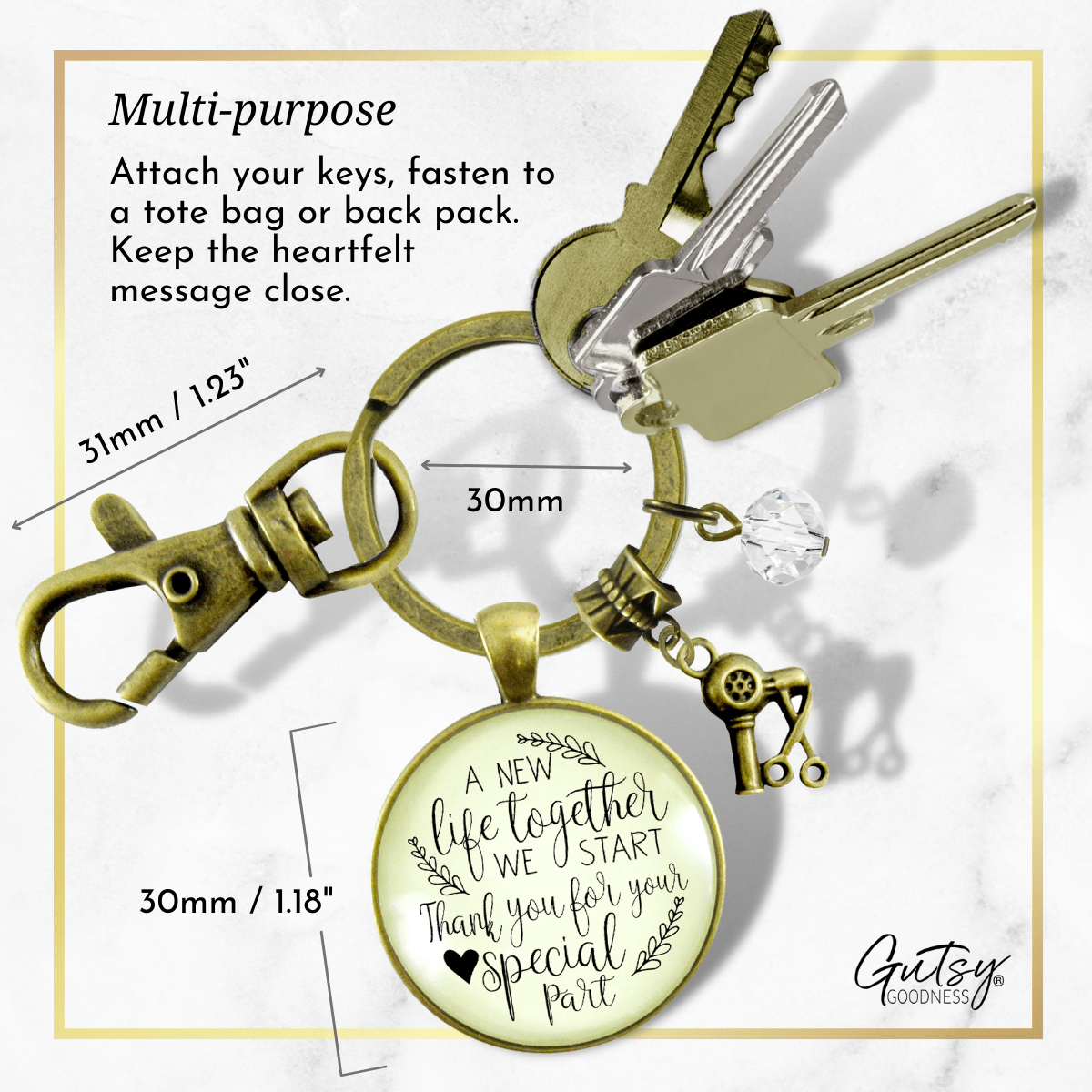 Hairdresser Gift Keychain A New Life We Start Rustic For Stylist Thank You - Gutsy Goodness Handmade Jewelry;Hairdresser Gift Keychain A New Life We Start Rustic For Stylist Thank You - Gutsy Goodness Handmade Jewelry Gifts