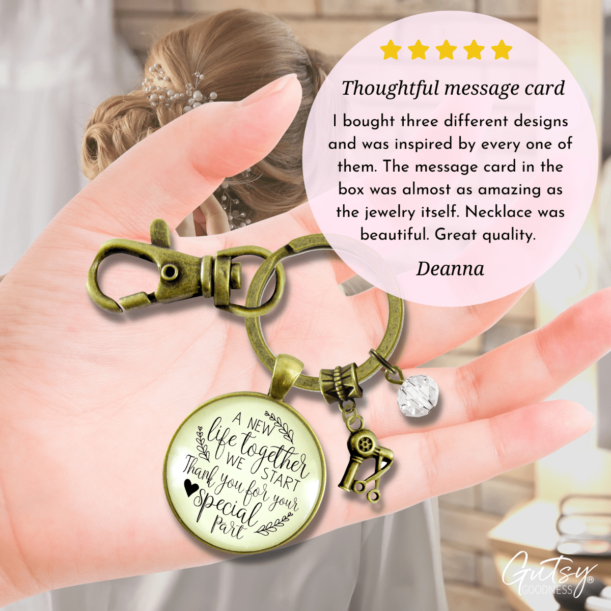 Hairdresser Gift Keychain A New Life We Start Rustic For Stylist Thank You - Gutsy Goodness Handmade Jewelry;Hairdresser Gift Keychain A New Life We Start Rustic For Stylist Thank You - Gutsy Goodness Handmade Jewelry Gifts