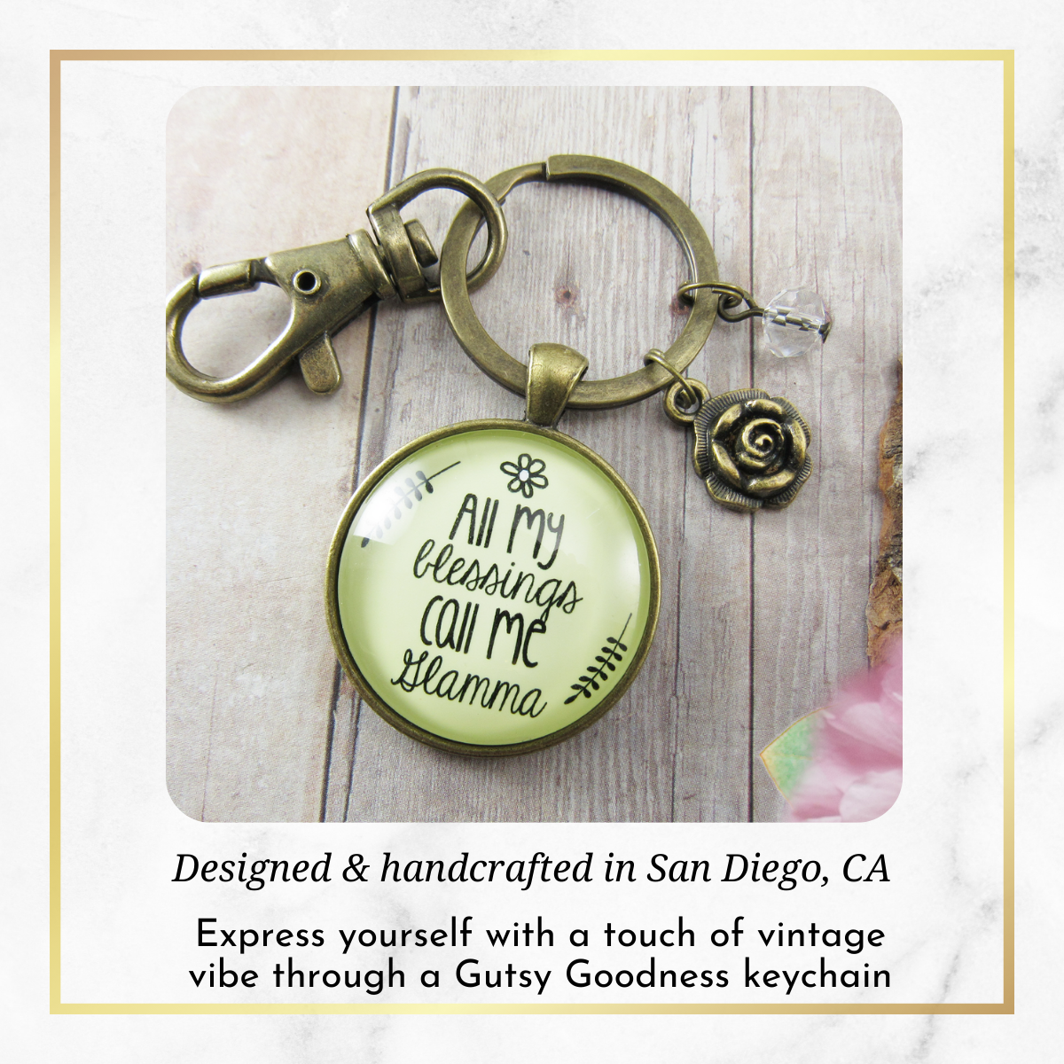Glamma Keychain All My Blessings Call Me Glamma Young At Heart Grandma Jewelry Gift - Gutsy Goodness Handmade Jewelry;Glamma Keychain All My Blessings Call Me Glamma Young At Heart Grandma Jewelry Gift - Gutsy Goodness Handmade Jewelry Gifts