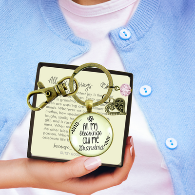 Grandma Keychain All My Blessings Grandmother Womens Family Gift Jewelry - Gutsy Goodness Handmade Jewelry;Grandma Keychain All My Blessings Grandmother Womens Family Gift Jewelry - Gutsy Goodness Handmade Jewelry Gifts