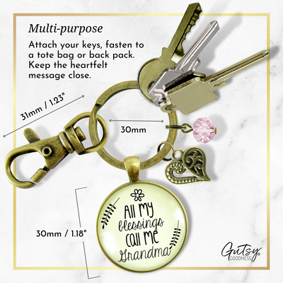 Grandma Keychain All My Blessings Grandmother Womens Family Gift Jewelry - Gutsy Goodness Handmade Jewelry;Grandma Keychain All My Blessings Grandmother Womens Family Gift Jewelry - Gutsy Goodness Handmade Jewelry Gifts