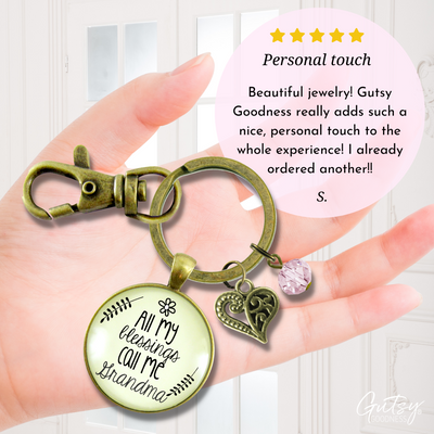 Grandma Keychain All My Blessings Grandmother Womens Family Gift Jewelry - Gutsy Goodness Handmade Jewelry;Grandma Keychain All My Blessings Grandmother Womens Family Gift Jewelry - Gutsy Goodness Handmade Jewelry Gifts