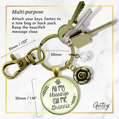 Grannie Keychain All My Blessings Meaningful Grandma Gift Charm Jewelry - Gutsy Goodness Handmade Jewelry;Grannie Keychain All My Blessings Meaningful Grandma Gift Charm Jewelry - Gutsy Goodness Handmade Jewelry Gifts