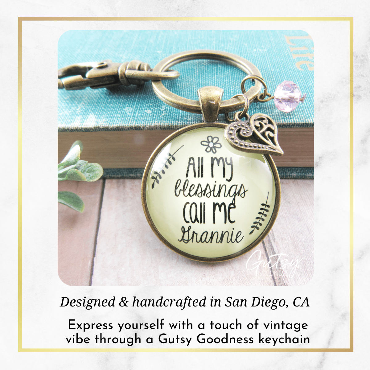 Grannie Keychain All My Blessings Meaningful Grandma Womens Family Gift Jewelry - Gutsy Goodness Handmade Jewelry;Grannie Keychain All My Blessings Meaningful Grandma Womens Family Gift Jewelry - Gutsy Goodness Handmade Jewelry Gifts